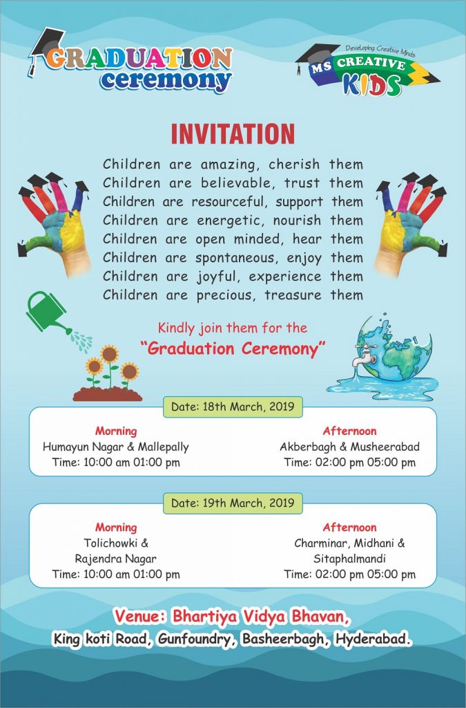 MS Creative Kids Graduation Ceremony Invitation