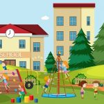 Active boys and girls playing sport and fun activities outside