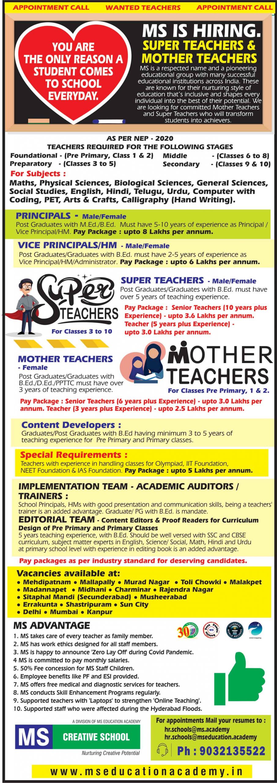 MS Education Academy Recruitment Drive
