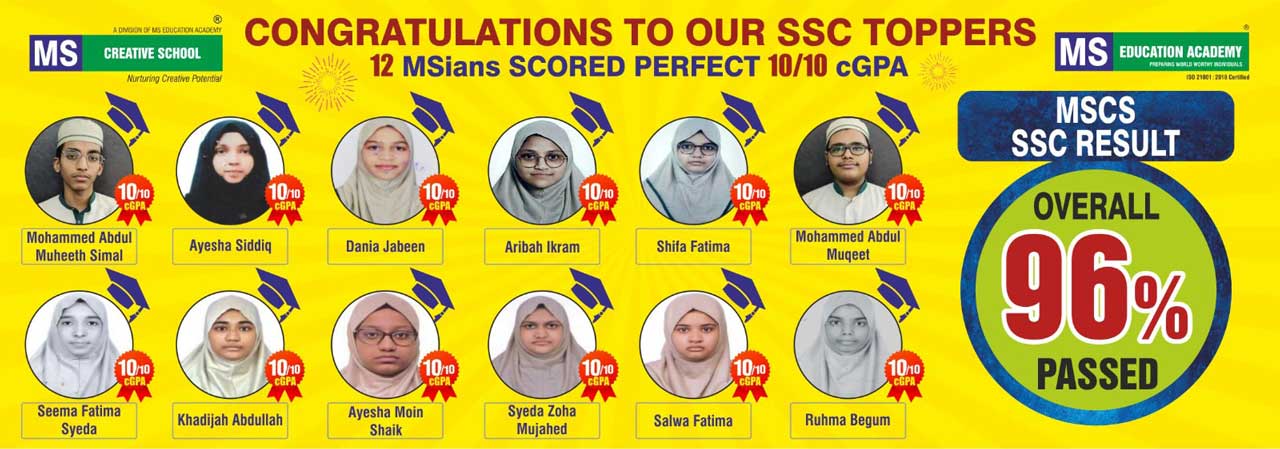 MS Creative Schools SSC Toppers 2023
